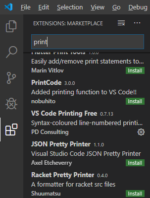 VS Code Printing Free